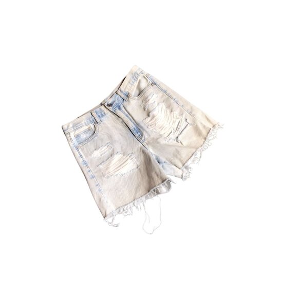 American Eagle Light Wash Distressed Mom Short - Picture 3 of 5